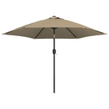 VidaXL Parasol met metalen paal 300 cm taupe