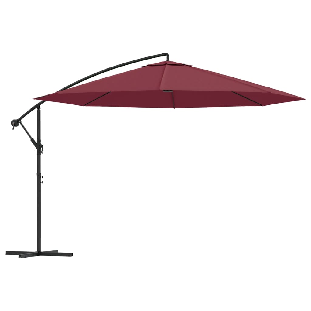 VidaXL Zweefparasol met aluminium paal 350 cm bordeauxrood