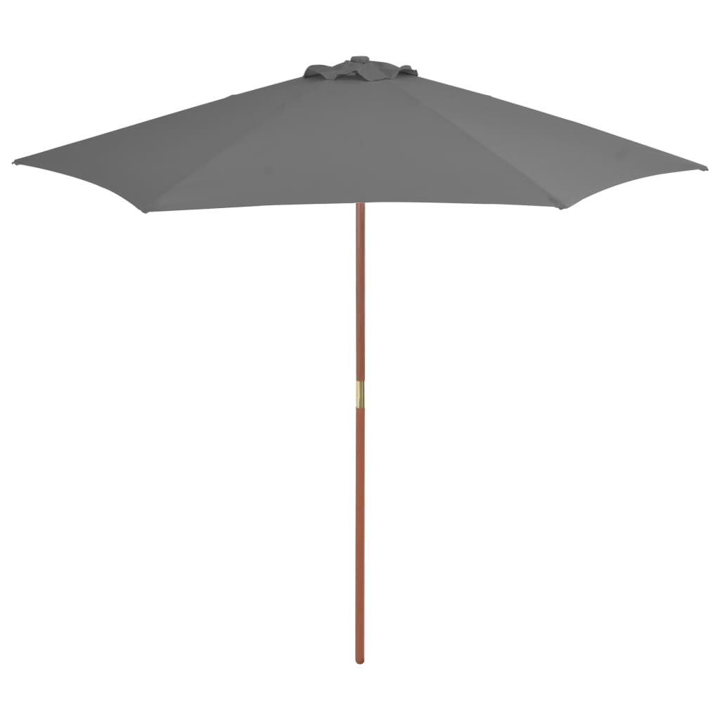 Vidaxl parasol met houten paal 270 cm antraciet