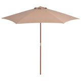 Vidaxl parasol met houten paal 270 cm taupe