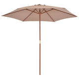 Vidaxl parasol met houten paal 270 cm taupe