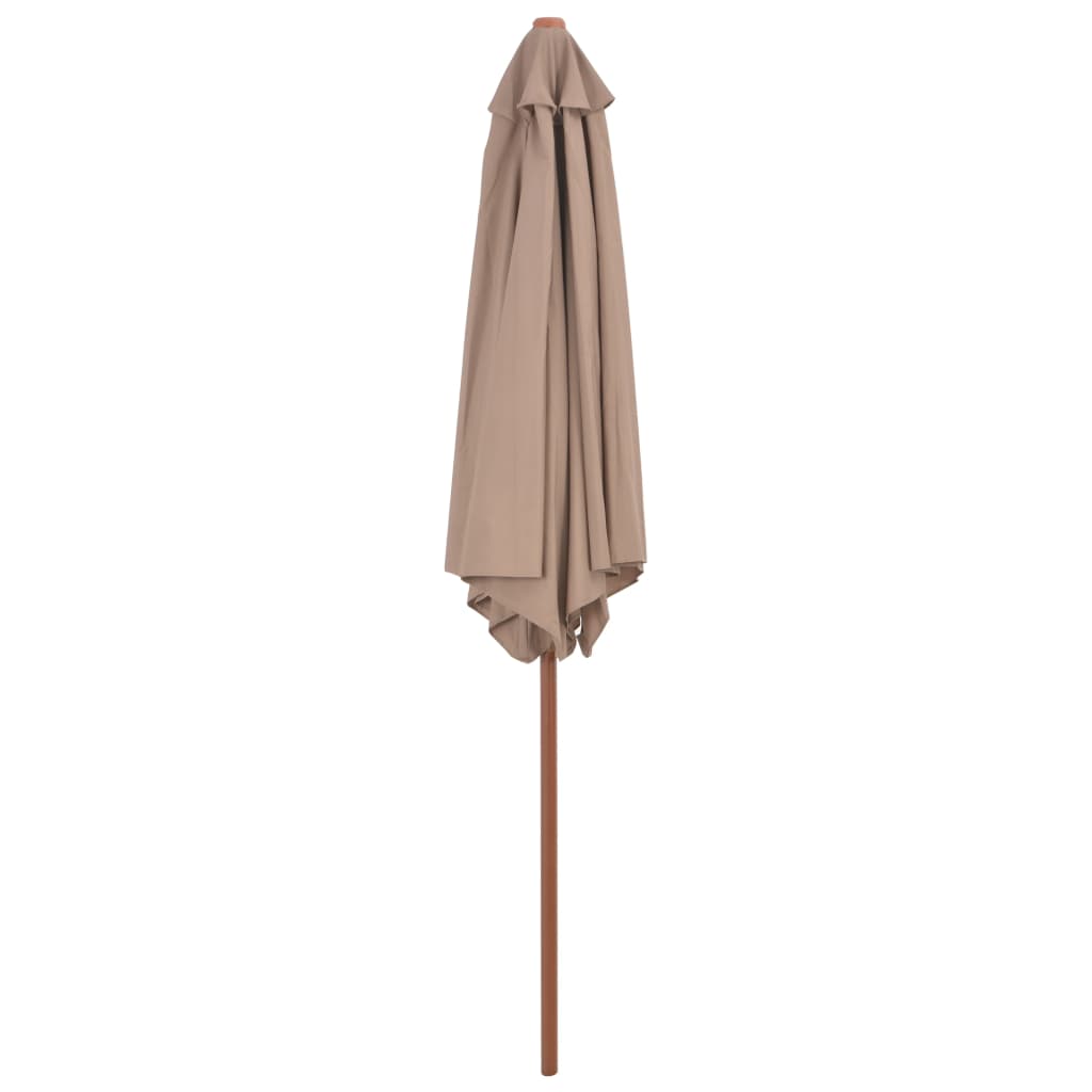 Vidaxl parasol met houten paal 270 cm taupe