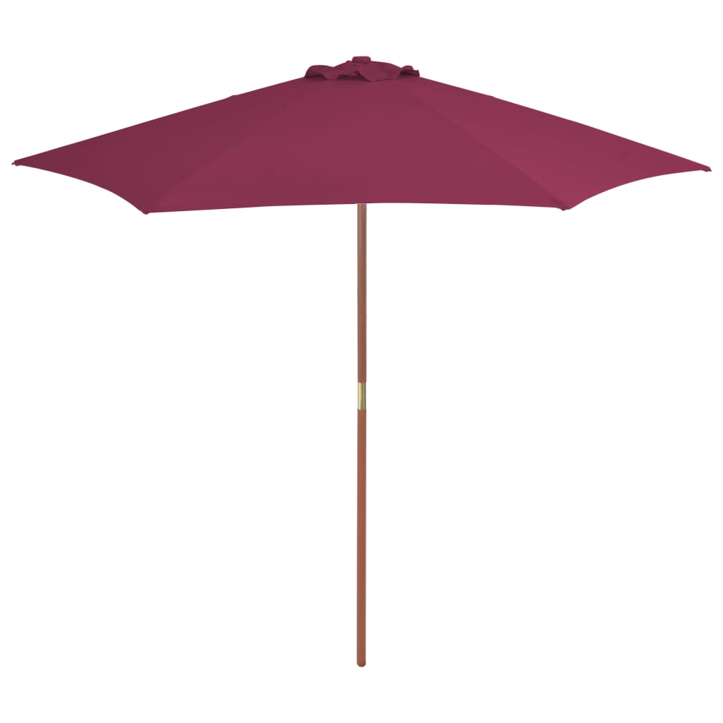 Vidaxl parasol met houten paal 270 cm bordeauxrood