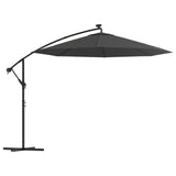 VidaXL Zweefparasol met LED-verlichting stalen paal 300 cm antraciet