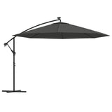 VidaXL Zweefparasol met LED-verlichting metalen paal 350 cm antraciet