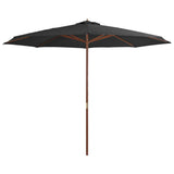 Vidaxl parasol met houten paal 350 cm antraciet