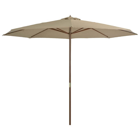 Vidaxl parasol met houten paal 350 cm taupe