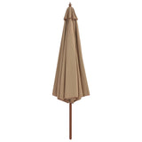 Vidaxl parasol met houten paal 350 cm taupe