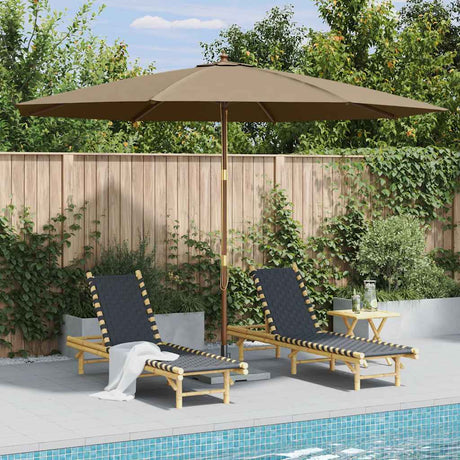 Vidaxl parasol met houten paal 350 cm taupe