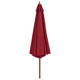 Vidaxl parasol met houten paal 350 cm bordeauxrood