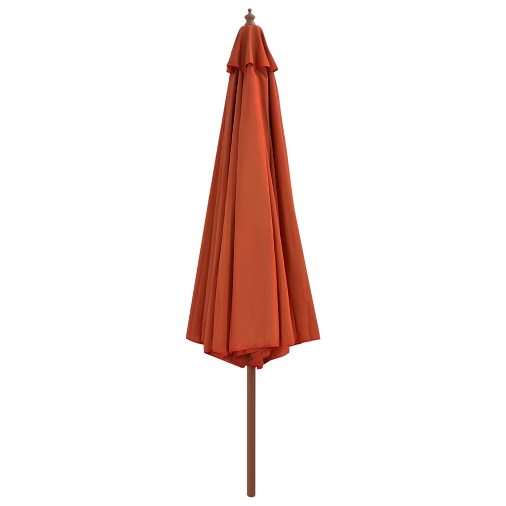 Vidaxl parasol met houten paal 350 cm terracottakleurig