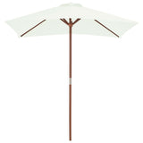 VidaXL Parasol met houten paal 150x200 cm zandkleurig