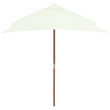 VidaXL Parasol met houten paal 150x200 cm zandkleurig