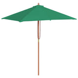 Vidaxl parasol met houten paal 150x200 cm groen
