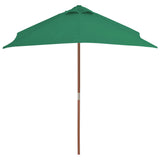 VidaXL Parasol met houten paal 150x200 cm groen