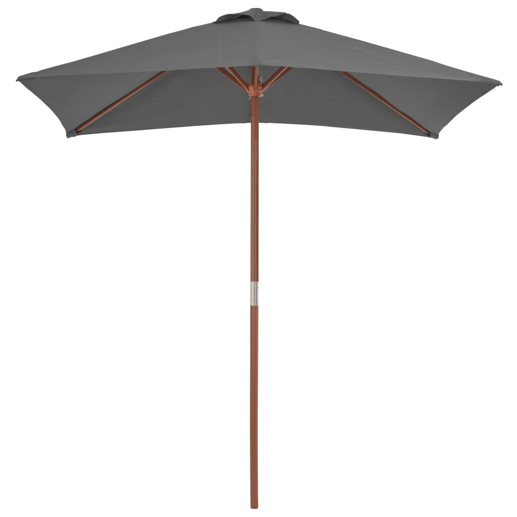 VidaXL Parasol met houten paal 150x200 cm antraciet