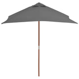 VidaXL Parasol met houten paal 150x200 cm antraciet