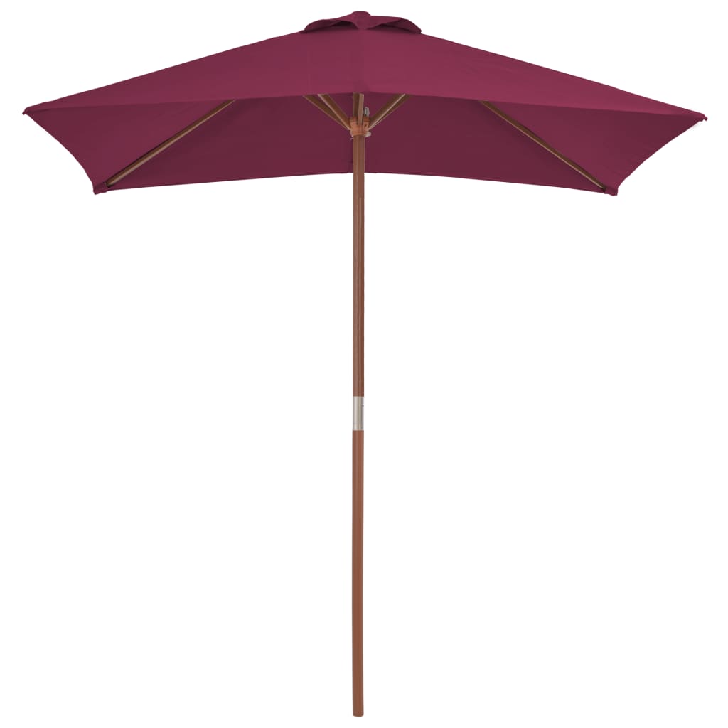 VidaXL Parasol met houten paal 150x200 cm bordeauxrood