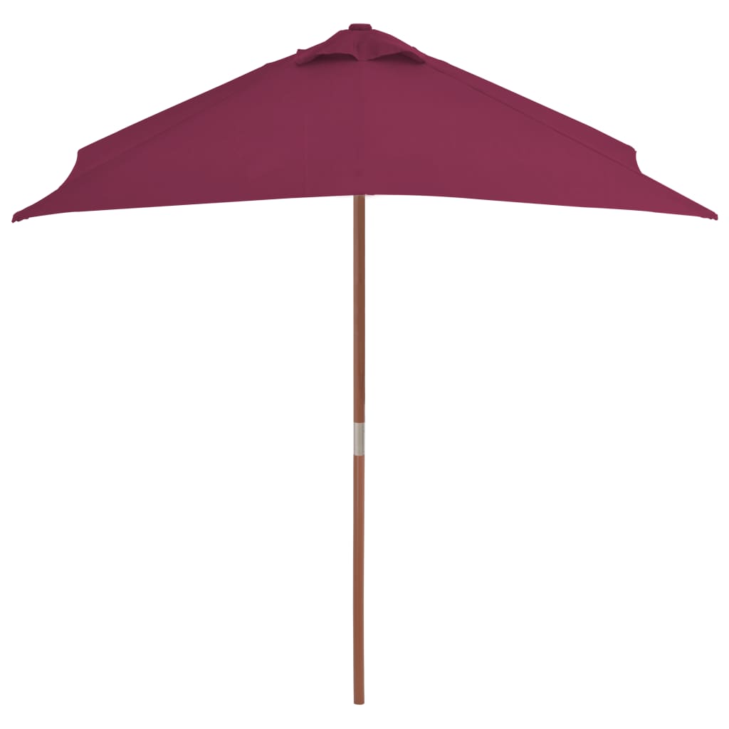 VidaXL Parasol met houten paal 150x200 cm bordeauxrood