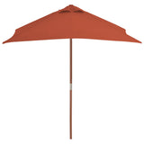 VidaXL Parasol met houten paal 150x200 cm terracottakleurig