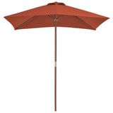 VidaXL Parasol met houten paal 150x200 cm terracottakleurig