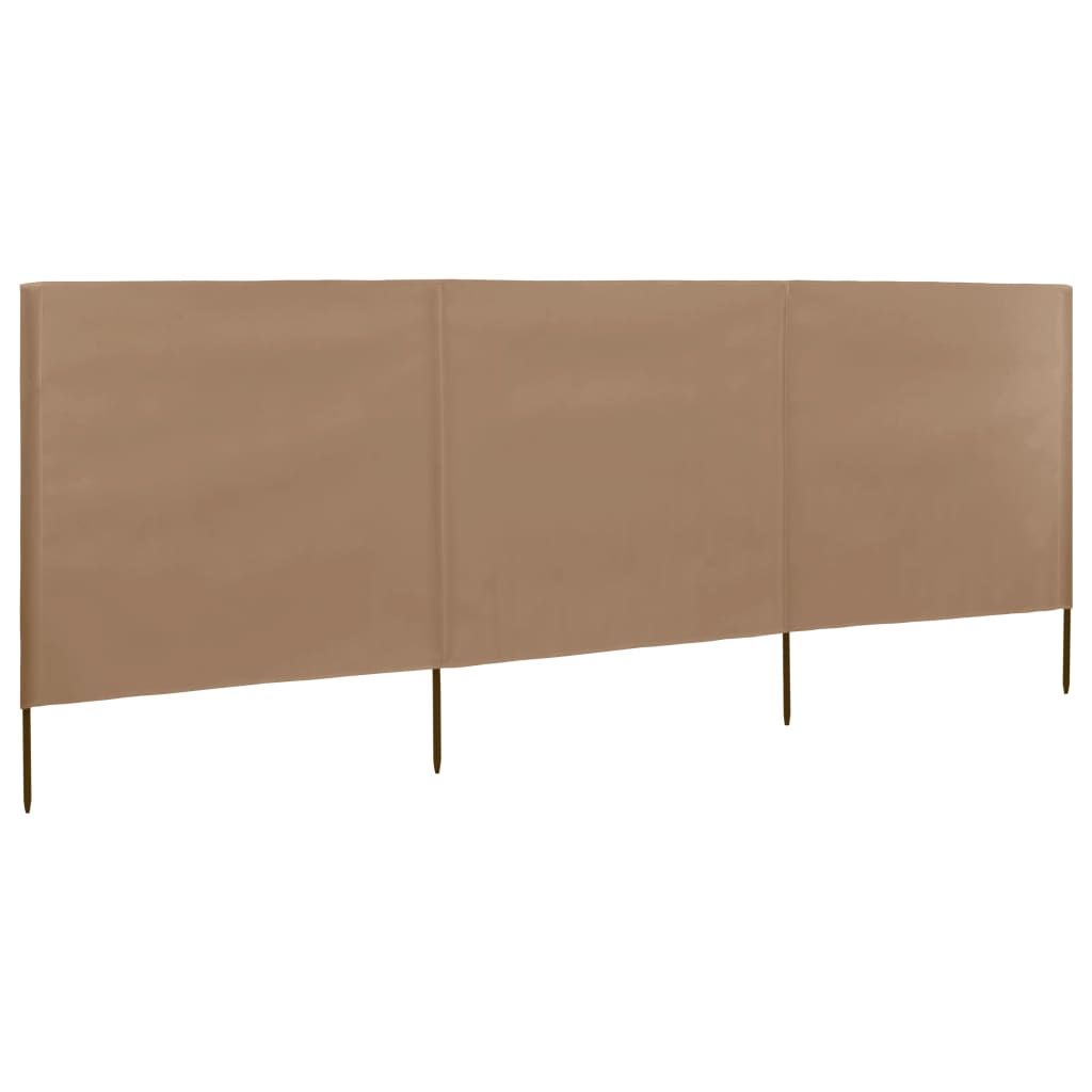 Vidaxl windscherm 3-panelen 400x120 cm stof taupe
