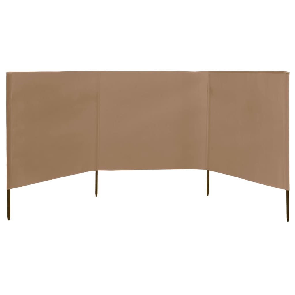 Vidaxl windscherm 3-panelen 400x120 cm stof taupe