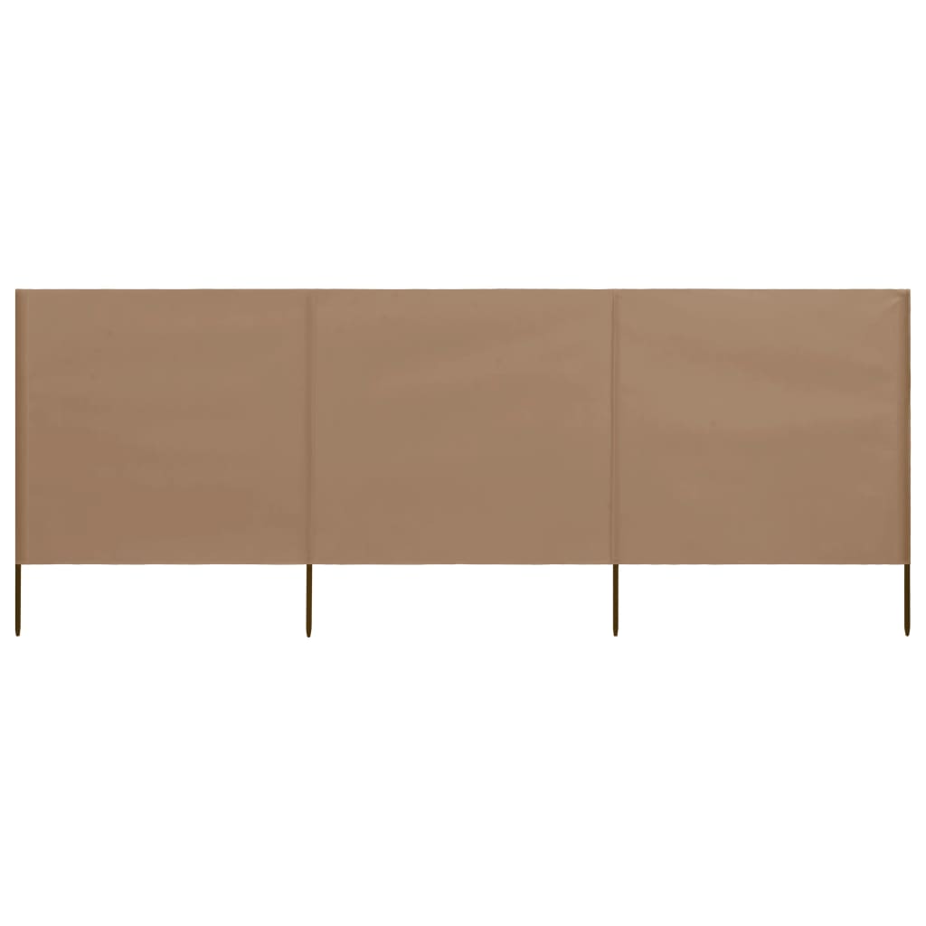Vidaxl windscherm 3-panelen 400x120 cm stof taupe