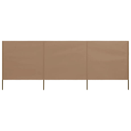 Vidaxl windscherm 3-panelen 400x120 cm stof taupe
