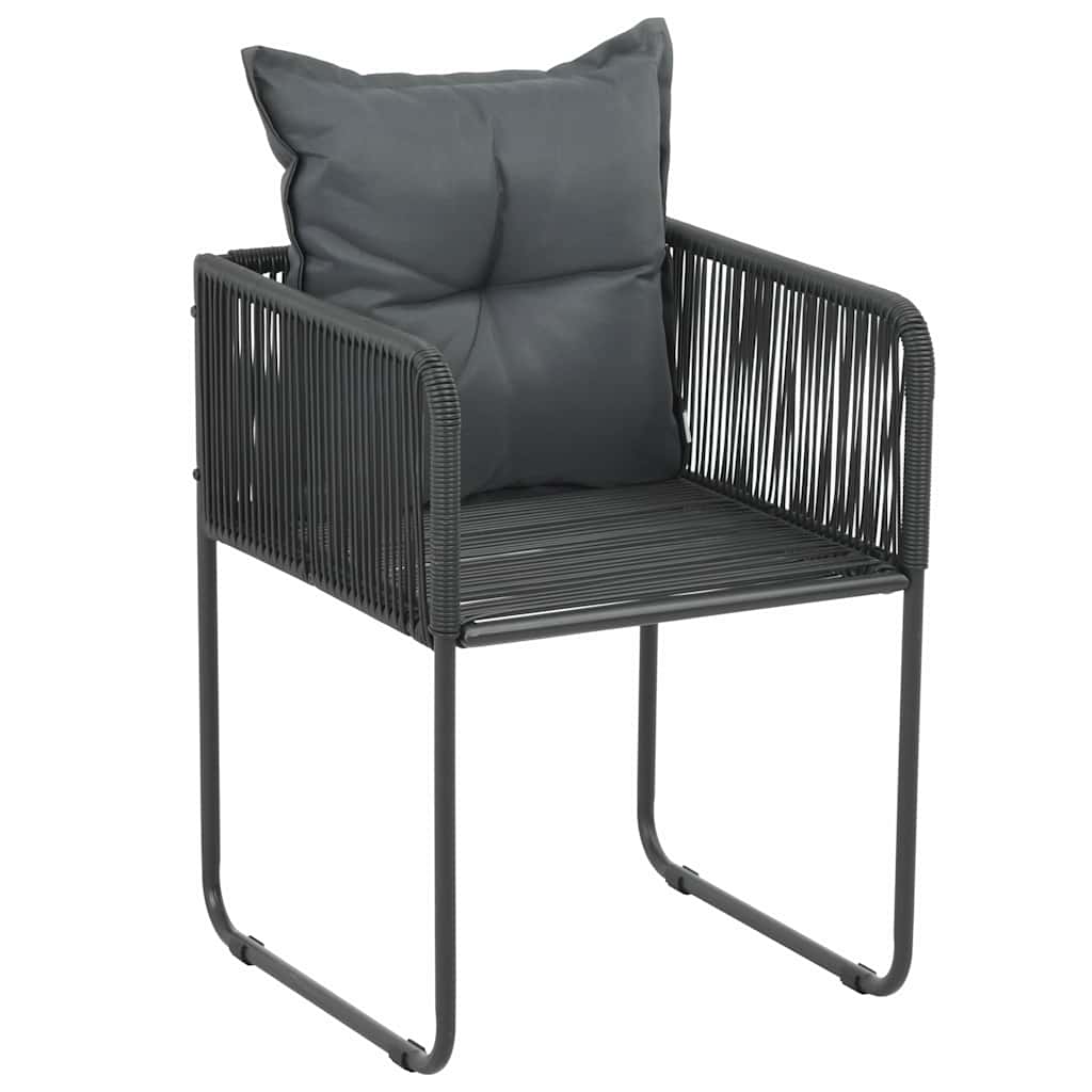 Vidaxl tuinstoelen 2 st met kussens poly rattan zwart