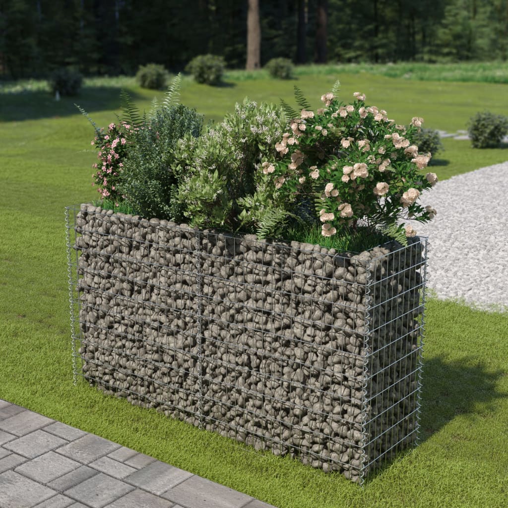 Vidaxl gabion plantenbak verhoogd 180x50x100 cm gegalvaniseerd staal