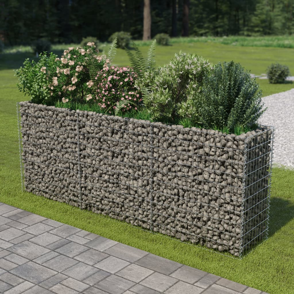 VidaXL Gabion plantenbak verhoogd 270x50x100 cm gegalvaniseerd staal