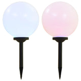 Vidaxl led-solarlampen rond 30 cm rgb 2 st