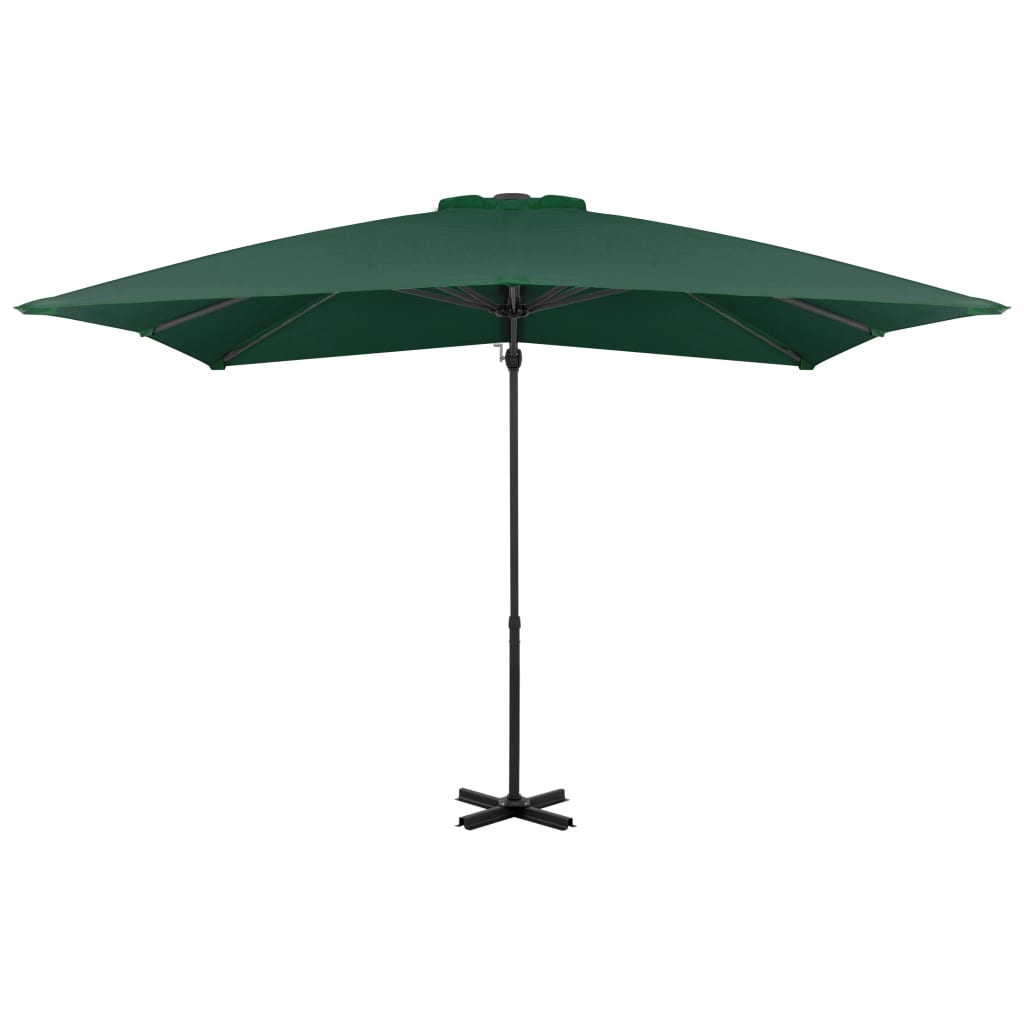 VidaXL Zweefparasol met aluminium paal 250x250 cm groen