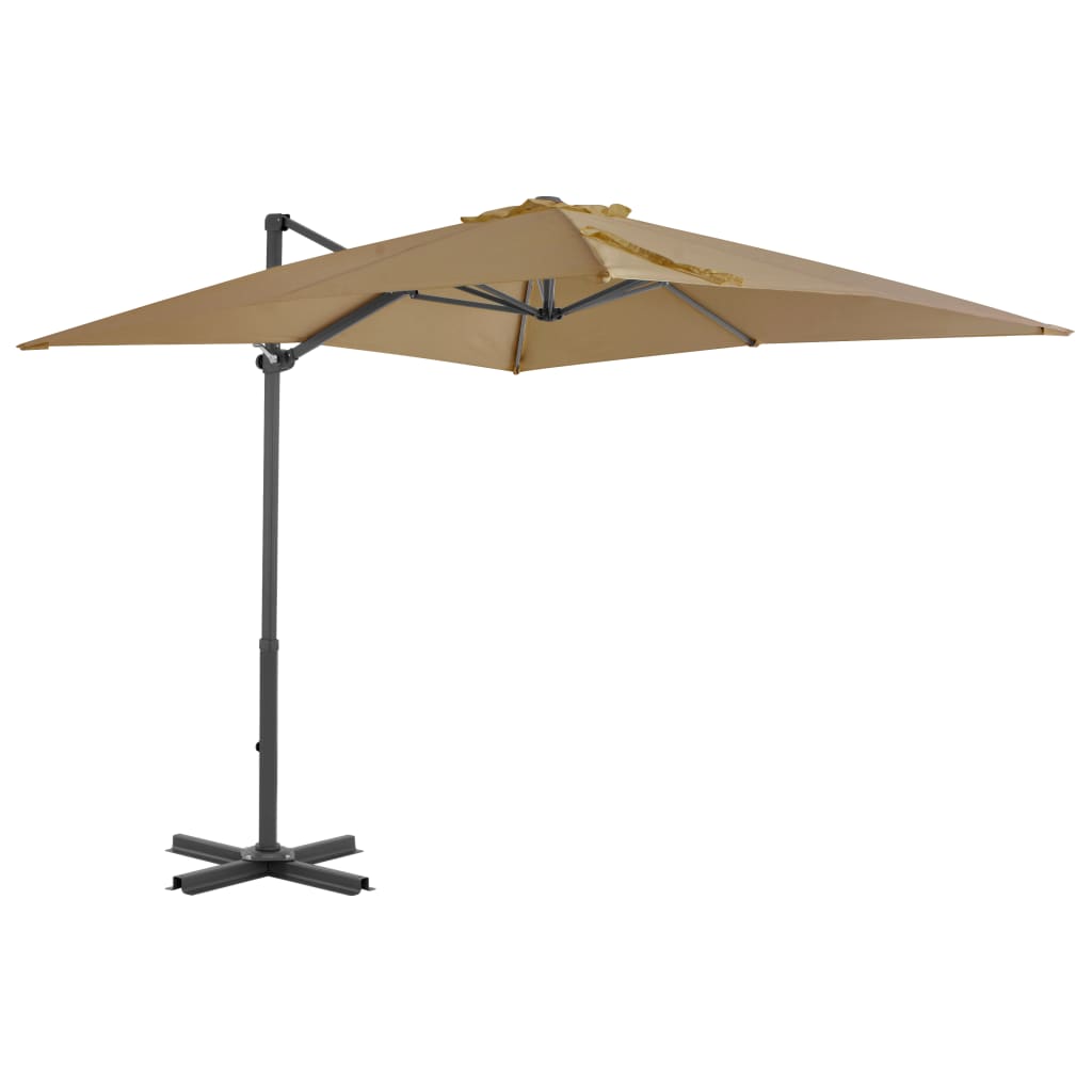 Vidaxl zweefparasol met aluminium paal 250x250 cm taupe