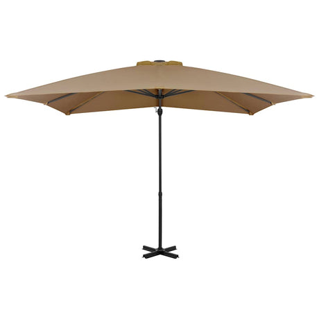 Vidaxl zweefparasol met aluminium paal 250x250 cm taupe