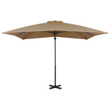 Vidaxl zweefparasol met aluminium paal 250x250 cm taupe