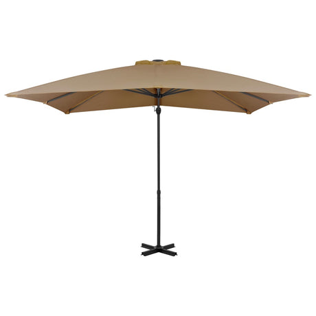 Vidaxl zweefparasol met aluminium paal 250x250 cm taupe