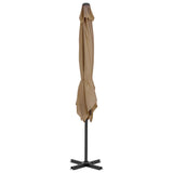 Vidaxl zweefparasol met aluminium paal 250x250 cm taupe