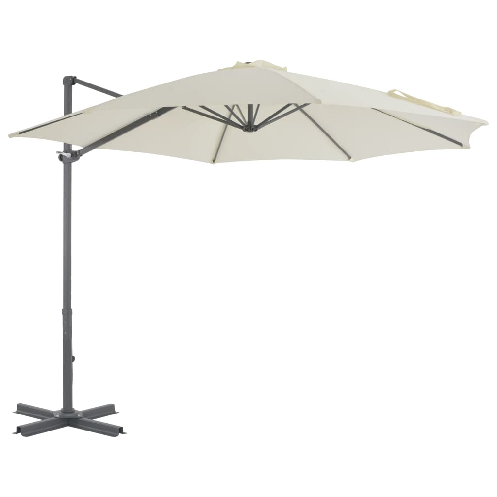 Vidaxl zweefparasol met aluminium paal 300 cm zandkleurig