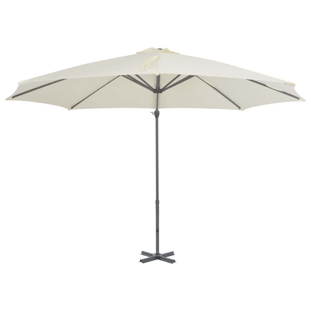 VidaXL Zweefparasol met aluminium paal 300 cm zandkleurig