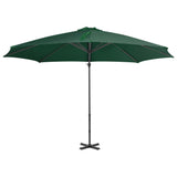 VidaXL Zweefparasol met aluminium paal 300 cm groen