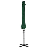 VidaXL Zweefparasol met aluminium paal 300 cm groen