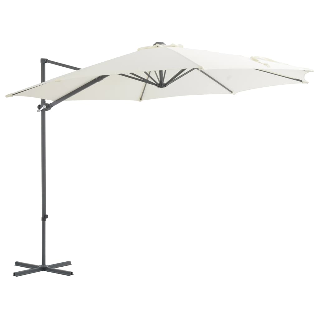 Vidaxl zweefparasol met stalen paal 300 cm zandkleurig