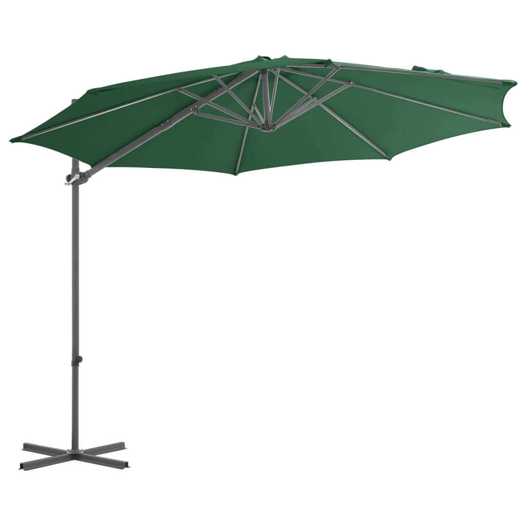 VidaXL Zweefparasol met stalen paal 300 cm groen