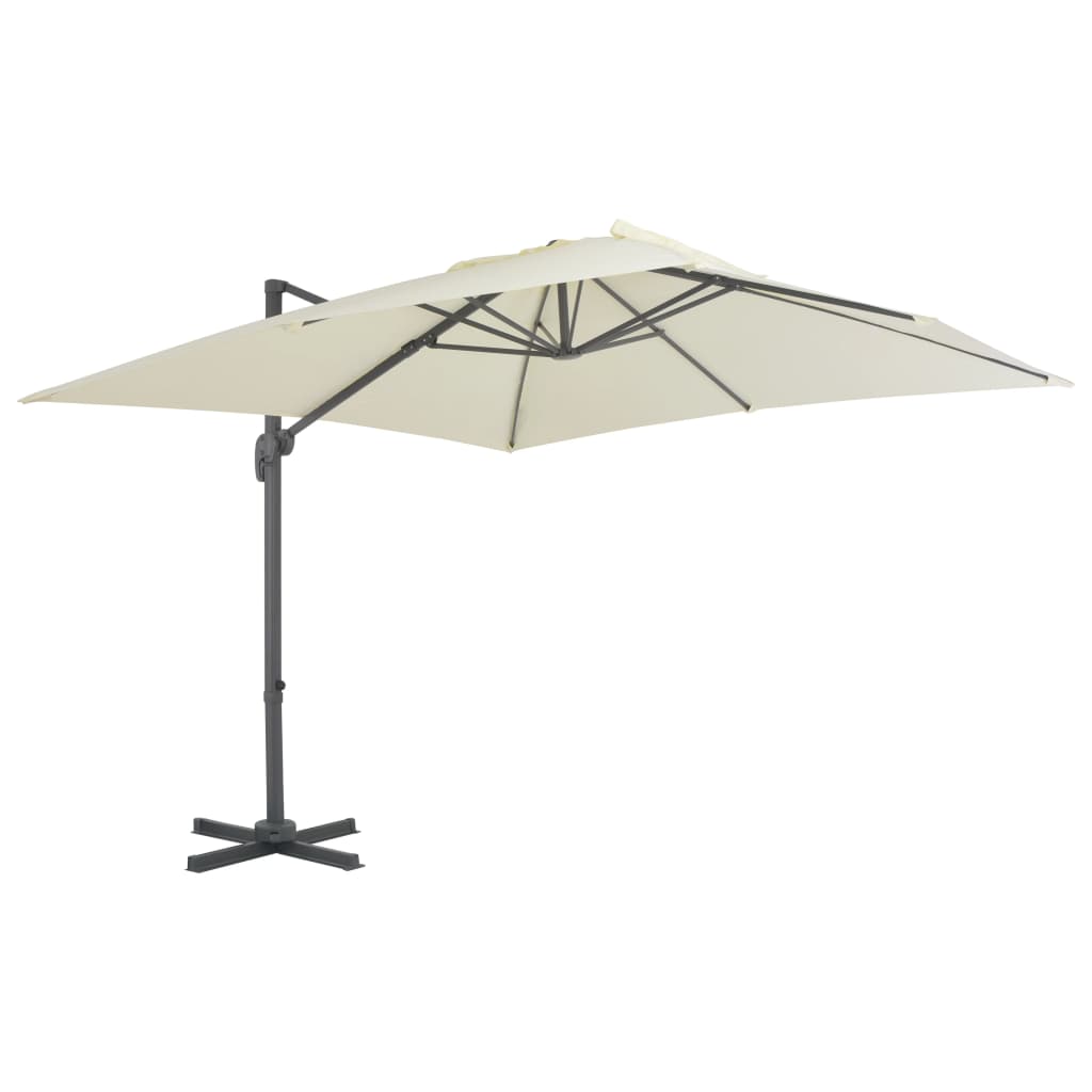 Vidaxl zweefparasol met aluminium paal 300x300 cm zandkleurig