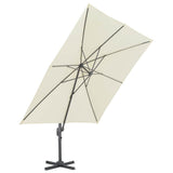 Vidaxl zweefparasol met aluminium paal 300x300 cm zandkleurig