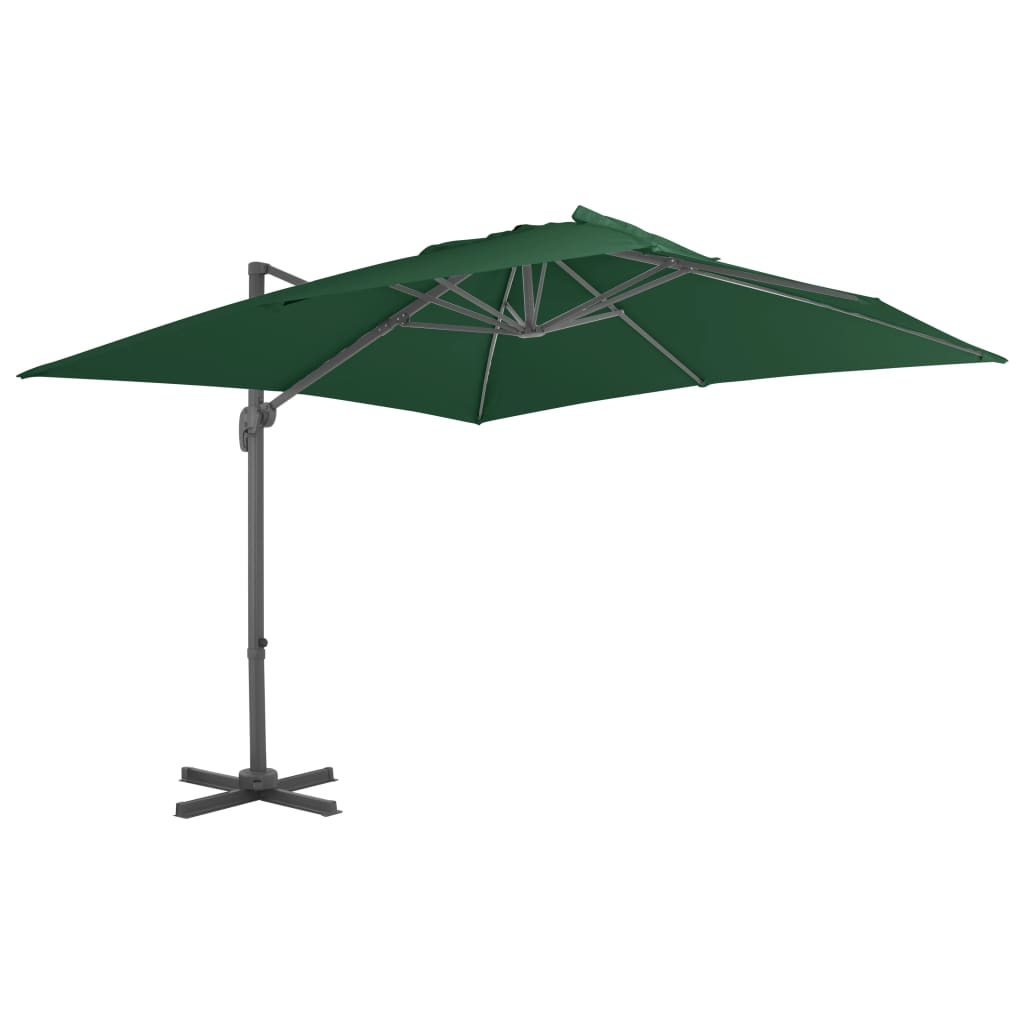 Vidaxl zweefparasol met aluminium paal 400x300 cm groen