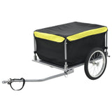 VidaXL Fietstrailer 65 kg zwart en geel