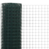 Vidaxl kippengaas 10x0,5 m staal met pvc coating groen